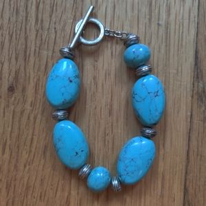 Turquoise and metal bracelet